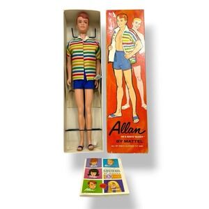 Vintage Barbie Movie ALLAN Doll with Wrist Tag, Liner, Booklet, Sandals & Stand